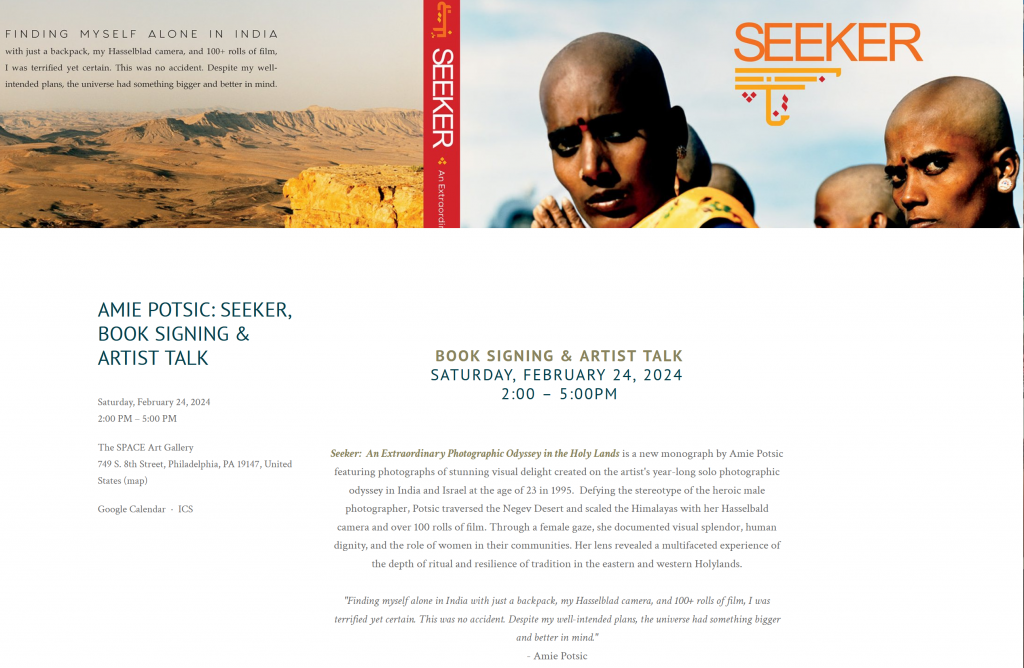 Seeker book signing and artist talk event image apaa